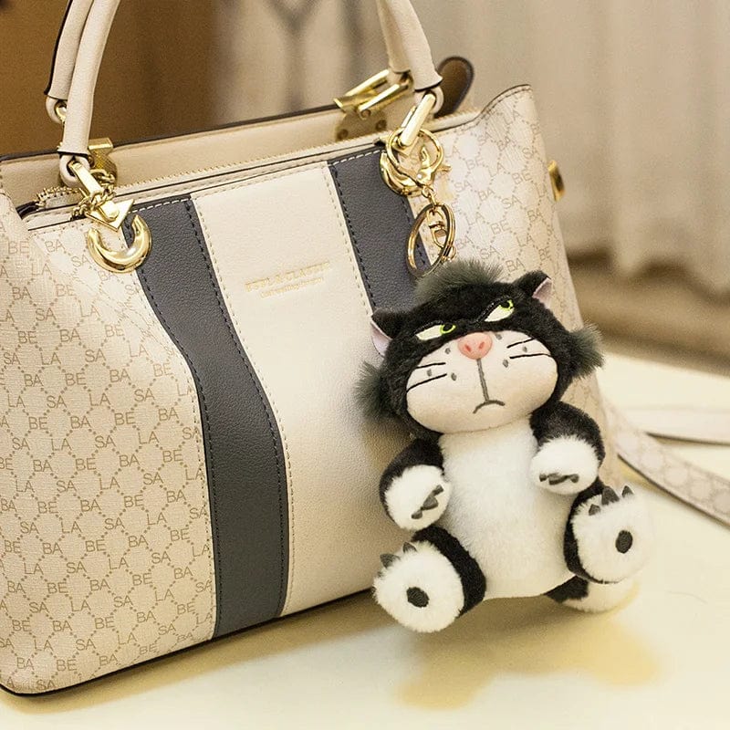 Planet Gates 12cm Lovely Disney Lucifer Plush keychain Doll Kawaii Bag Pendant Plush Stuffed Toy Backpack Pendant Birthday Gift For Children