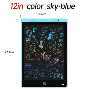 Planet Gates 12in color sky blue Children Electronic Drawing Board LCD Screen Graphic Drawing  Tablet Kids Toys for Education Handwriting Painting Pad Christmas