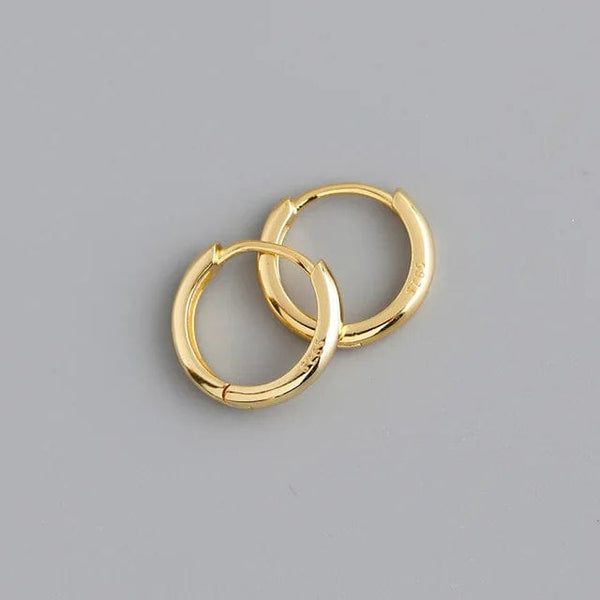 Planet Gates 12mm / E-037A 100% Real 925 Sterling Silver Minimalist Bohemian Round Ear Buckle for Women Punk Unisex Rock Hoop Earring Jewelry Accessories