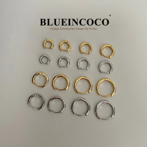 Planet Gates 12mm / E-037A 100% Real 925 Sterling Silver Minimalist Bohemian Round Ear Buckle for Women Punk Unisex Rock Hoop Earring Jewelry Accessories