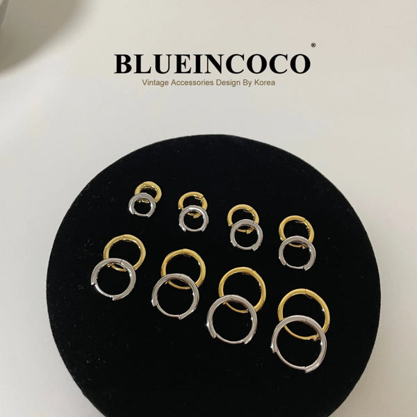 Planet Gates 12mm / E-037A 100% Real 925 Sterling Silver Minimalist Bohemian Round Ear Buckle for Women Punk Unisex Rock Hoop Earring Jewelry Accessories