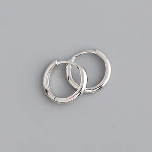 Planet Gates 12mm / E-037A 100% Real 925 Sterling Silver Minimalist Bohemian Round Ear Buckle for Women Punk Unisex Rock Hoop Earring Jewelry Accessories