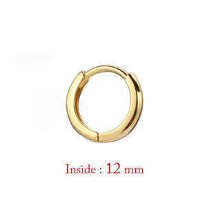 Planet Gates 12mm-gold-1pc Single Minimal Gold Color Tiny Cartilage Hoop Earrings Glossy Earring Piercing Accessory Trendy Small Huggie Women Hoops For Men