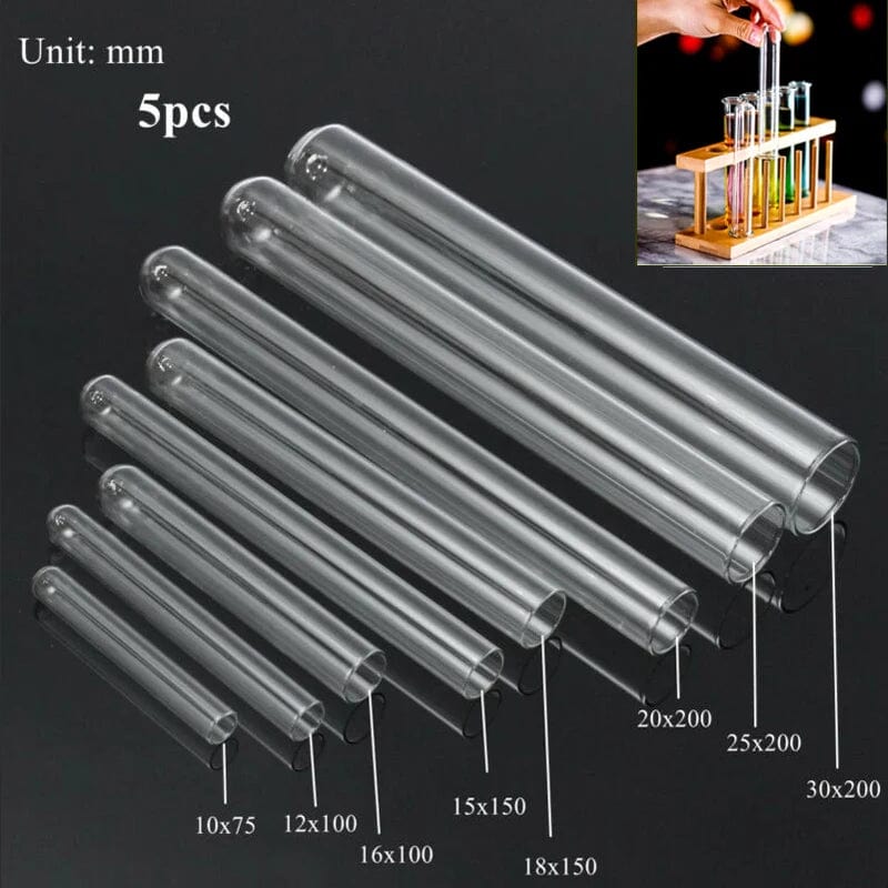 Planet Gates 12mmx100mm / 5pcs 5 pieces of glass transparent test tube 10mm-30mm borosilicate  U-shaped bottom laboratory school education supplies