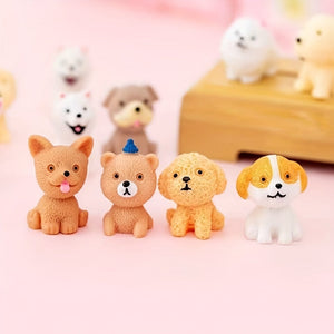 Planet Gates 12pcs 12pcs, Cute Cartoon Puppies - Handcrafted Resin Animals for Desktop Decorations, Micro Landscape, Cake Toppers, and Home Accessories