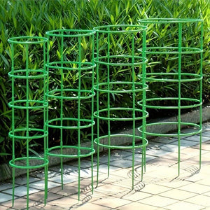 Planet Gates 12pcs 12pcs Set, Plant Support Plant Stakes, Half Round Plant Support Ring Plastic Plant Cage Holder Flower Pot Climbing Trellis For Small Plant Flower Vegetable, Indoor Plants