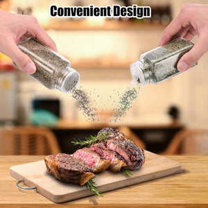 Planet Gates 12pcs 12pcs Spice Jars With Labels And Lids, 4oz Empty Square Spice Bottles With Collapsible Funnel, Glass Condiment Containers, Kitchen Accessaries, Kitchen Stuff