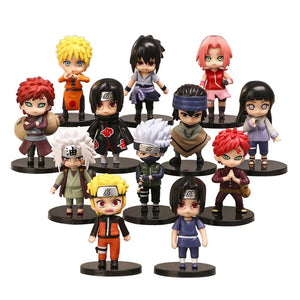 Planet Gates 12Pcs -7cm NO box Hot 12pcs/set Anime Naruto Shippuden Hinata Sasuke Itachi Kakashi Gaara anime figure Q Version PVC Figures Toys Dolls Kid Gift
