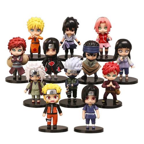 Planet Gates 12Pcs -7cm NO box Hot 12pcs/set Anime Naruto Shippuden Hinata Sasuke Itachi Kakashi Gaara anime figure Q Version PVC Figures Toys Dolls Kid Gift