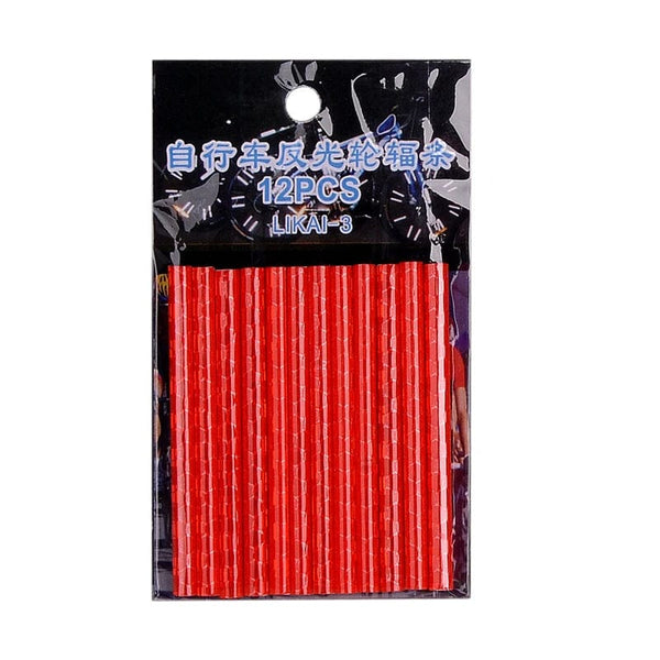 Planet Gates 12Pcs Bicycle Wheel Spokes Reflective Sticker Colorful Tube Warning Safety Light DIY Cycling Reflector Reflective Safety Kit