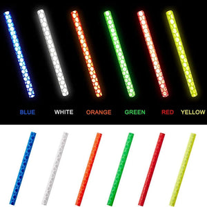 Planet Gates 12Pcs Bicycle Wheel Spokes Reflective Sticker Colorful Tube Warning Safety Light DIY Cycling Reflector Reflective Safety Kit