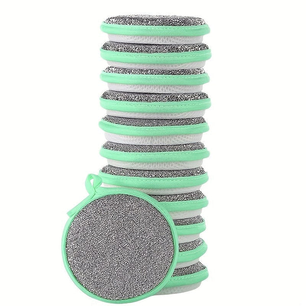 Planet Gates 12pcs, Cleaning Sponge, Scouring Pad, Square Dish Cloths, Simple Style Dish Towel, Cleaning Cloth For Sink Or Kitchen Stove, Antibacterial Washable Cleaning Brush, Kitchen Stuff, Kitchen Cleaning Gadget