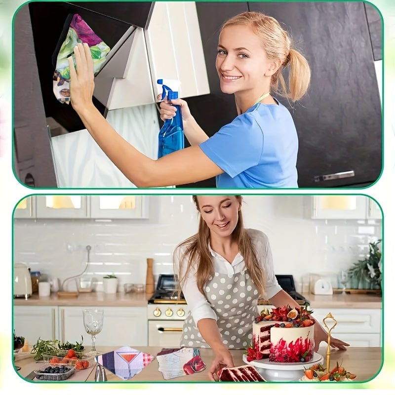 Planet Gates Combination B 12pcs, Hand Towels, Simple Style Funny Kitchen Towel, Colorful Printed Decorative Dishcloth, Soft And Absorbent Tea Towel For Holiday, Kitchen Supplies, Cleaning Stuff, Kitchen Decor