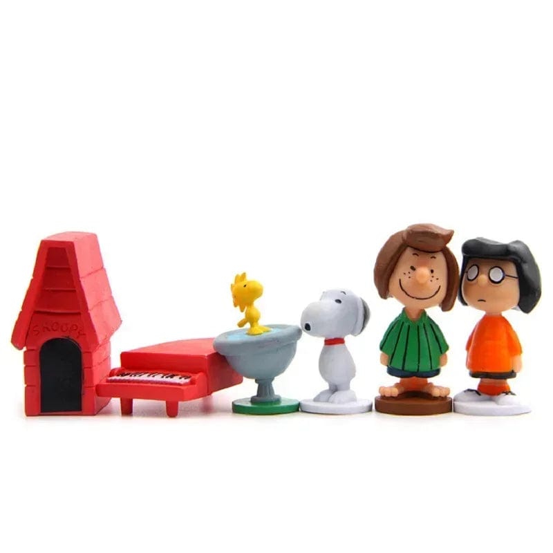 Planet Gates 12PCS Japan Cartoon Peanuts Snoopy Charlie Sally Woodstock Mini Figure Model Toys Miniature Cake People Collection Props