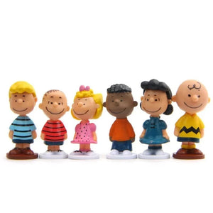 Planet Gates 12PCS Japan Cartoon Peanuts Snoopy Charlie Sally Woodstock Mini Figure Model Toys Miniature Cake People Collection Props