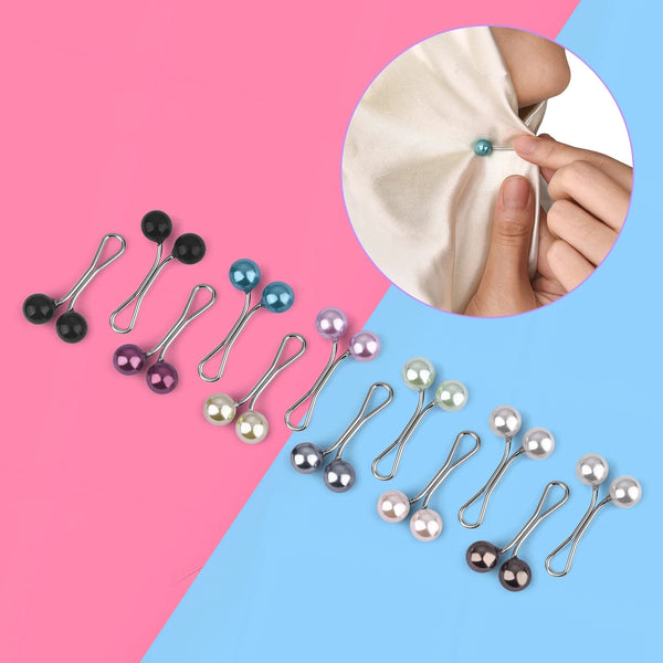 Planet Gates 12PCS Lady Pearls Muslim Women Shawl Scarf Lady Scarves Hijab Clips Pearl Brooch Pins Pin Headscarf Pearl Clip Scarf Clips