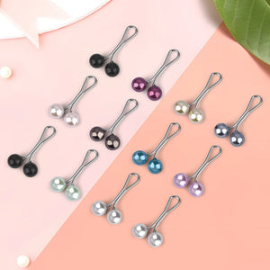 Planet Gates 12PCS Lady Pearls Muslim Women Shawl Scarf Lady Scarves Hijab Clips Pearl Brooch Pins Pin Headscarf Pearl Clip Scarf Clips