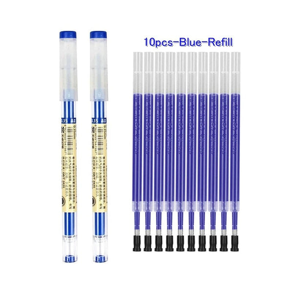 Planet Gates 12pcs/Lot Japan Fine Point Pen 0.35mm Black Blue Red Ink Gel Pen Ballpoint Pen School Office Student Writing Stationery Supply