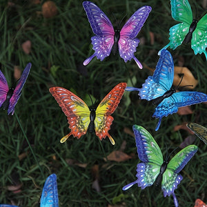 Planet Gates 12pcs Mixed Color 12pcs 3D Garden Butterfly Stakes Glowing In Dark Artificial Butterfly Stakes, Garden Ornaments & Patio Decor