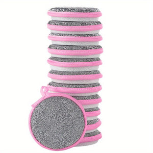 Planet Gates 12Pcs Pink 12pcs, Cleaning Sponge, Scouring Pad, Square Dish Cloths, Simple Style Dish Towel, Cleaning Cloth For Sink Or Kitchen Stove, Antibacterial Washable Cleaning Brush, Kitchen Stuff, Kitchen Cleaning Gadget