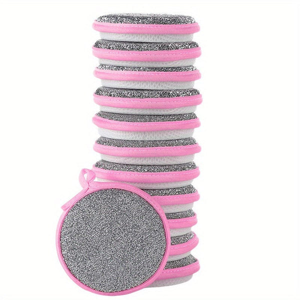 Planet Gates 12Pcs Pink 12pcs, Cleaning Sponge, Scouring Pad, Square Dish Cloths, Simple Style Dish Towel, Cleaning Cloth For Sink Or Kitchen Stove, Antibacterial Washable Cleaning Brush, Kitchen Stuff, Kitchen Cleaning Gadget