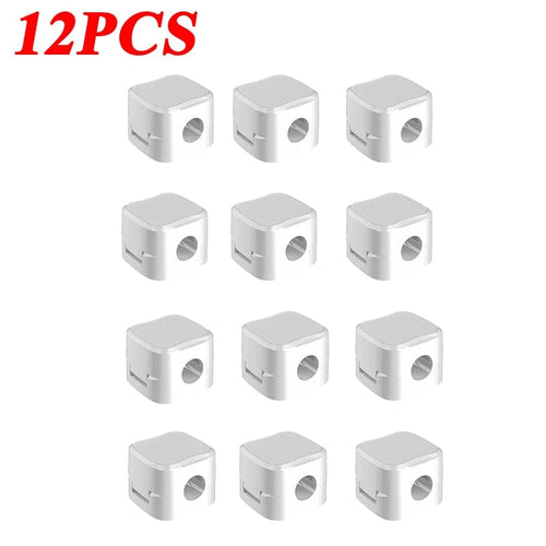 Planet Gates 12PCS White Magnetic Cable Clip Cable Holder,Adhesive Wire Keeper Cord Cable Organizer ,Usb Charging Line Winder For Office Desktop Home