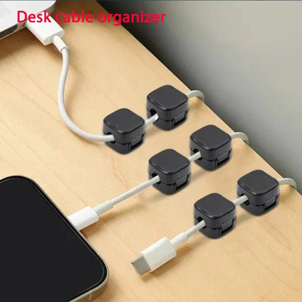 Planet Gates 12PCS White Magnetic Cable Clip Cable Holder,Adhesive Wire Keeper Cord Cable Organizer ,Usb Charging Line Winder For Office Desktop Home