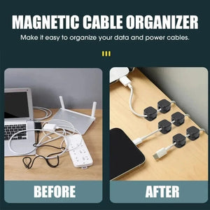 Planet Gates 12PCS White Magnetic Cable Clip Cable Holder,Adhesive Wire Keeper Cord Cable Organizer ,Usb Charging Line Winder For Office Desktop Home