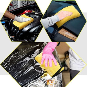 Planet Gates 12pcs Yellow 12pcs Thick Ultrafine Fiber Cleaning Towel, Car Detail Cloth, Car Drying, Washing Towel, Car Polishing, Wax Drying, And Water Absorption Towel