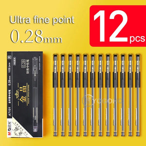 Planet Gates 12pens / black 12pcs/box 0.28mm Ultra Fine Gel pen Creative cute Simple Quick drying Cap neutral pen journal supplies