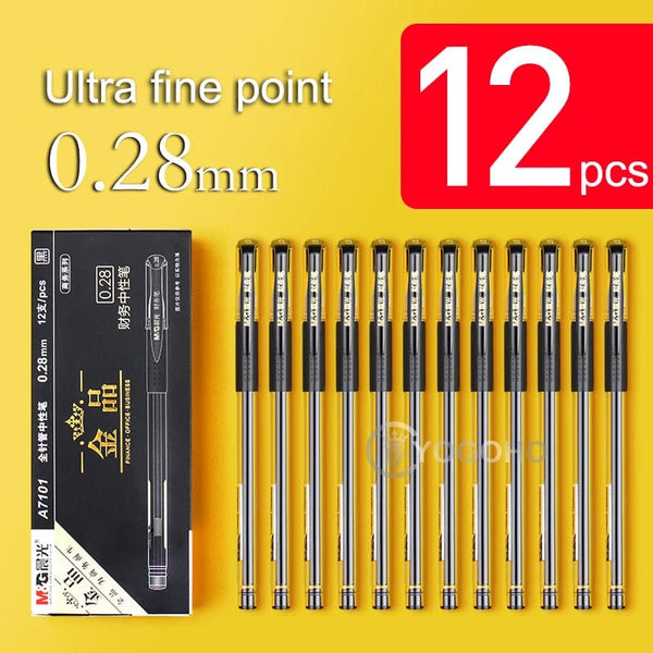 Planet Gates 12pens / black 12pcs/box 0.28mm Ultra Fine Gel pen Creative cute Simple Quick drying Cap neutral pen journal supplies