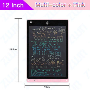 Planet Gates 12Pink Multi-color 6.5/8.5/10/12/16/19In LCD Drawing Board Writing Tablet Digit Magic Blackboard Art Painting Tool Kids Toy Brain Game Child's Gift