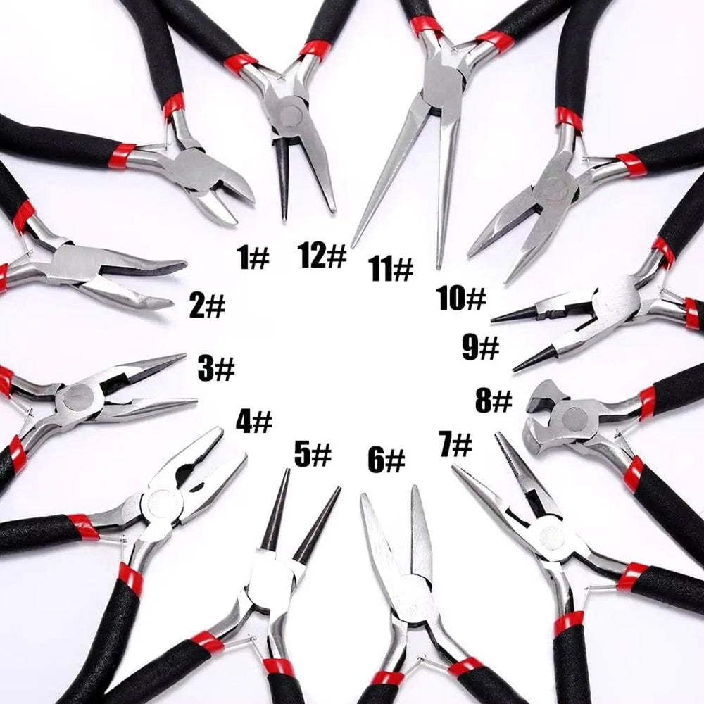 Planet Gates 12style Jewelry Pliers Tools & Equipment Kit Long Needle Round Nose Cutting Wire Pliers For DIY Jewelry Making Tool Accessories