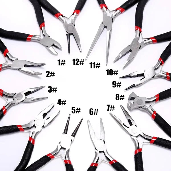 Planet Gates 12style Jewelry Pliers Tools & Equipment Kit Long Needle Round Nose Cutting Wire Pliers For DIY Jewelry Making Tool Accessories