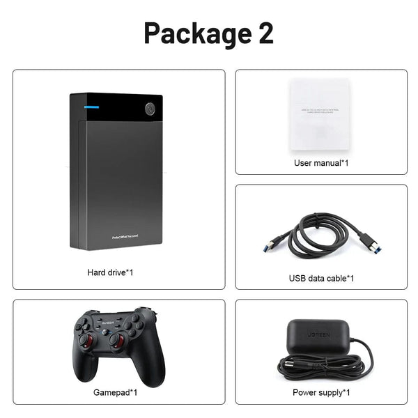Planet Gates 12TB Gaming HDD with Hyperspin Launchbox Retrobat Playnite with 86000+ Retro Video Games Super Console for PS3/PS2/PS/WII/WIIU