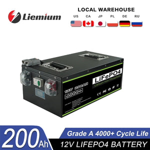 Planet Gates 12V 200Ah Pack / CHINA New 12V 24V 48V 100Ah  200Ah 280Ah 300Ah 400Ah LiFePO4 Battery Built-in BMS Rechargeable Battery for Inverter Solar RV No Tax