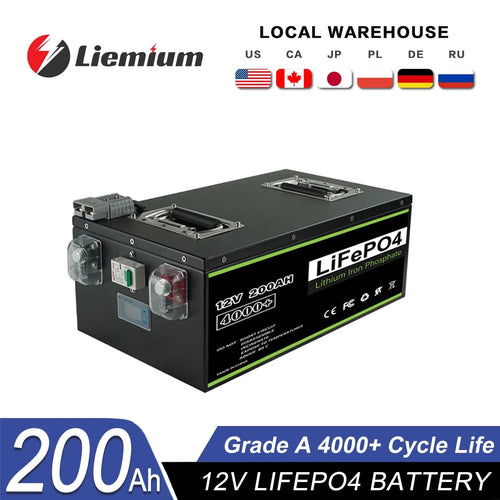 Planet Gates 12V 200Ah Pack / CHINA New 12V 24V 48V 100Ah  200Ah 280Ah 300Ah 400Ah LiFePO4 Battery Built-in BMS Rechargeable Battery for Inverter Solar RV No Tax