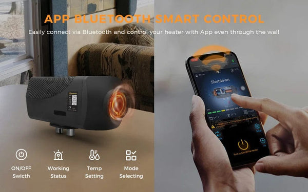 Planet Gates 12V&24V 5KW Car Parking Night Diesel Air Heater 10L Tank LCD Screen bluetooth APP Remote Control Voice Broadcast for RV Van