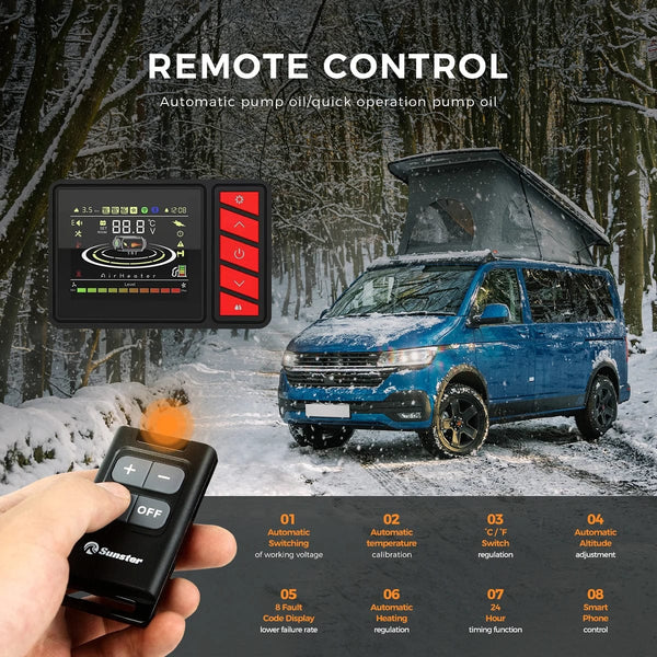 Planet Gates 12V&24V 5KW Car Parking Night Diesel Air Heater 10L Tank LCD Screen bluetooth APP Remote Control Voice Broadcast for RV Van