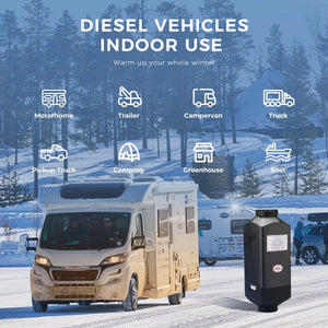 Planet Gates 12V&24V 5KW Car Parking Night Diesel Air Heater 10L Tank LCD Screen bluetooth APP Remote Control Voice Broadcast for RV Van