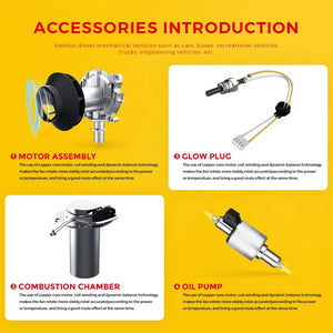 Planet Gates 12V&24V 5KW Car Parking Night Diesel Air Heater 10L Tank LCD Screen bluetooth APP Remote Control Voice Broadcast for RV Van