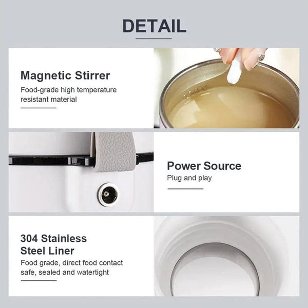 Planet Gates 12V 24V Car Heating Cup Electric Kettle Stainless Steel Smart Temperature Control Touch LCD Display Travel Coffee Mug Warmer