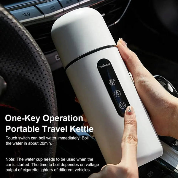 Planet Gates 12V 24V Car Heating Cup Electric Kettle Stainless Steel Smart Temperature Control Touch LCD Display Travel Coffee Mug Warmer