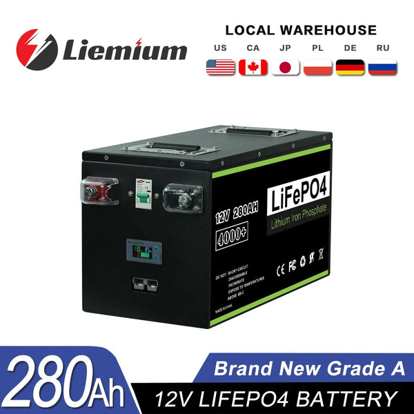 Planet Gates 12V 280Ah pack / CHINA New 12V 24V 48V 100Ah  200Ah 280Ah 300Ah 400Ah LiFePO4 Battery Built-in BMS Rechargeable Battery for Inverter Solar RV No Tax