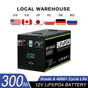 Planet Gates 12V 300Ah pack / CHINA New 12V 24V 48V 100Ah  200Ah 280Ah 300Ah 400Ah LiFePO4 Battery Built-in BMS Rechargeable Battery for Inverter Solar RV No Tax