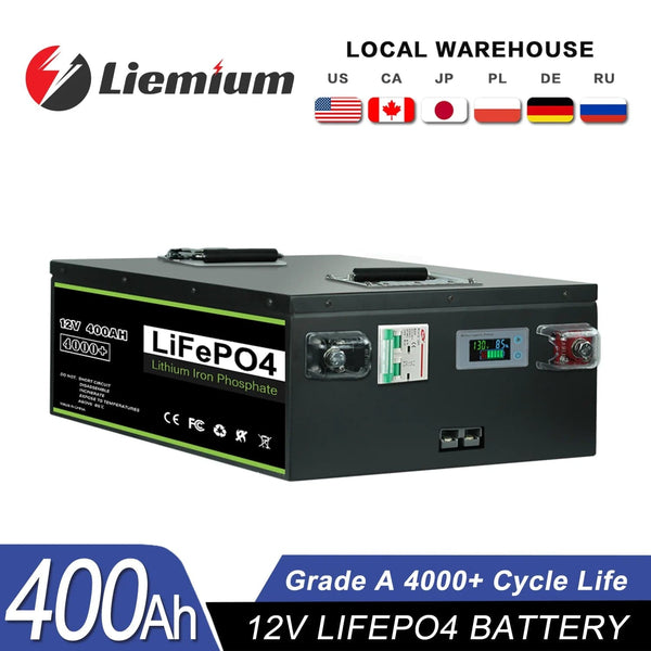 Planet Gates 12V 400Ah Pack / CHINA New 12V 24V 48V 100Ah  200Ah 280Ah 300Ah 400Ah LiFePO4 Battery Built-in BMS Rechargeable Battery for Inverter Solar RV No Tax