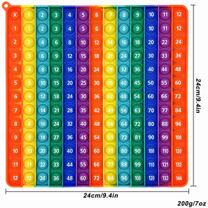 Planet Gates 12x12 Multiplication 12x12 Multiplication Game Pop Toys, Math Learning Educational Toy Manipulatives for Kids Preschool Kindergarten Classroom, Push