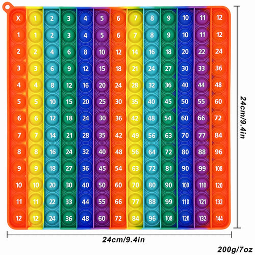 Planet Gates 12x12 Multiplication 12x12 Multiplication Game Pop Toys, Math Learning Educational Toy Manipulatives for Kids Preschool Kindergarten Classroom, Push