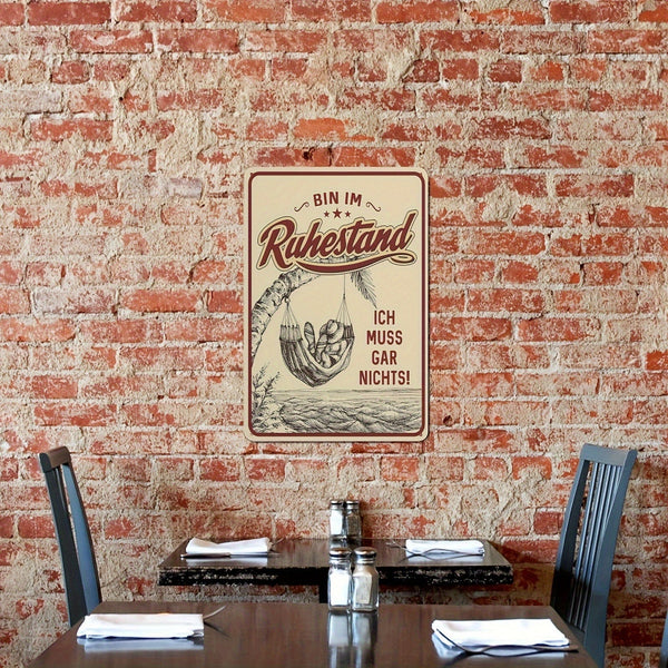 Planet Gates 12x8inch/30x20cm 1pc Aluminium Ruhestand Signs, Decorative Tin Sign As A Gift For Pensioners "BIN IM Ruhestand-Ich Muss Gar Nichts" 20*30CM