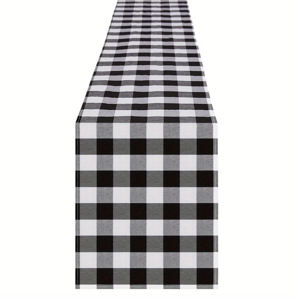 Planet Gates 13*72in/33*183CM Black 1pc Red And White Gingham Table Runner, 13×72 Inch Red Buffalo Check Table Cloth Runner For Farmhouse Rustic, 4th Of July Patriotic Christmas Wedding Outdoor Picnic Camping Party Table Decoration